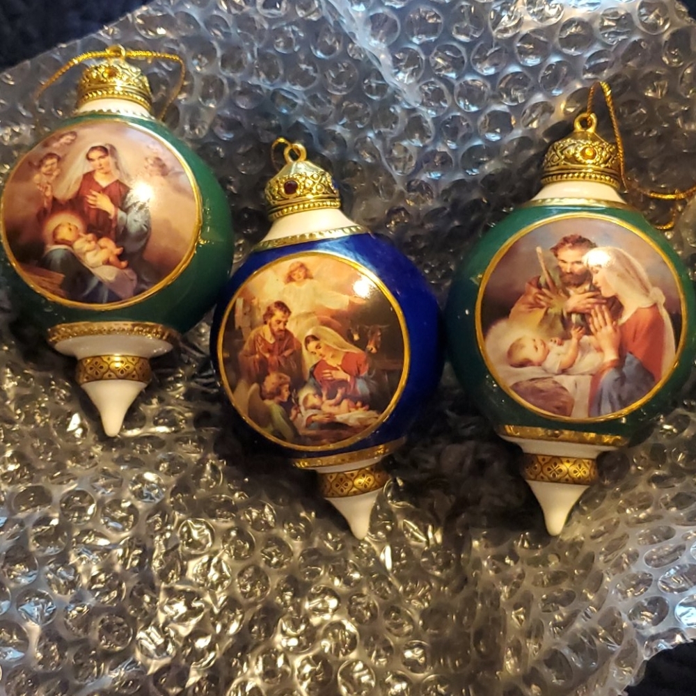 Promise of a Savior Christmas Ornaments 3 pcs